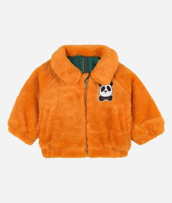 Faux fur jacket orange